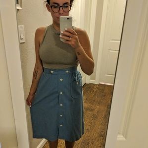 Denim Midi Skirt